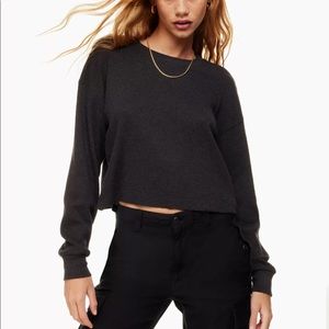 Aritzia Tna Alamo Waffle Cropped Longsleeve Purple